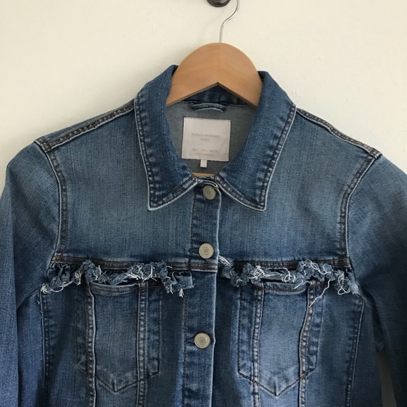 Zara Jackets & Blazers - Zara distressed fringe denim jacket